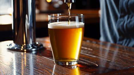 pouring a beer at a bar