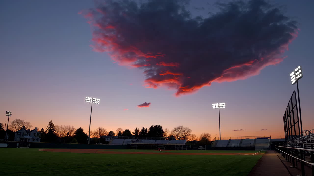 야구장 일몰