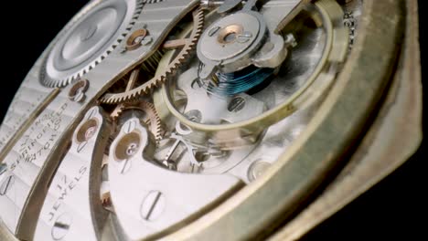 close-up of an elgin mechanical watch mechanism