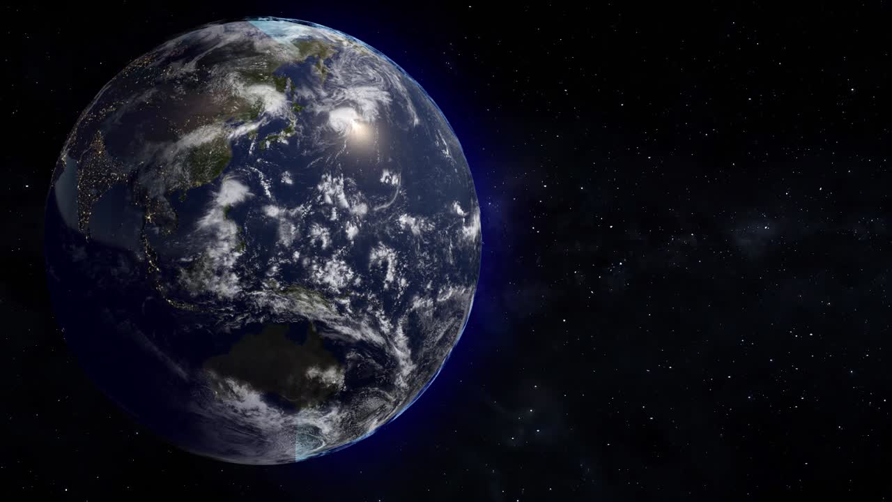 vfx 3d 지구 회전, 낮과 밤