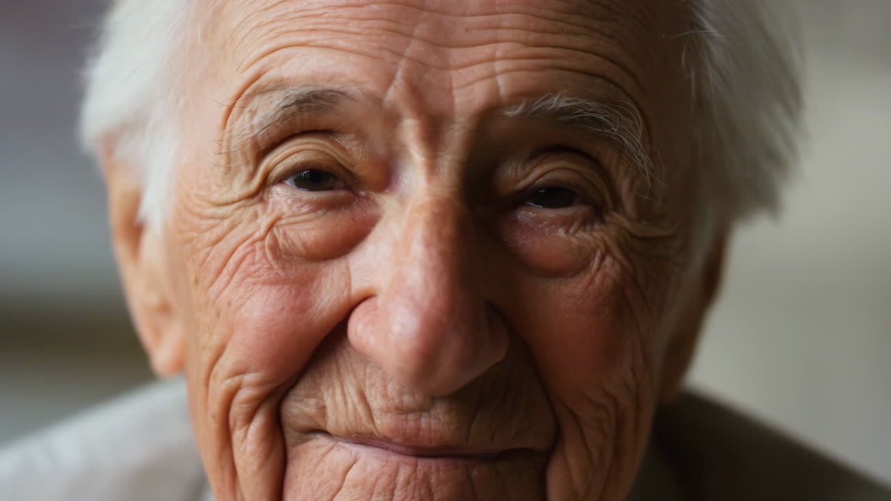 retrato en primer plano de un anciano