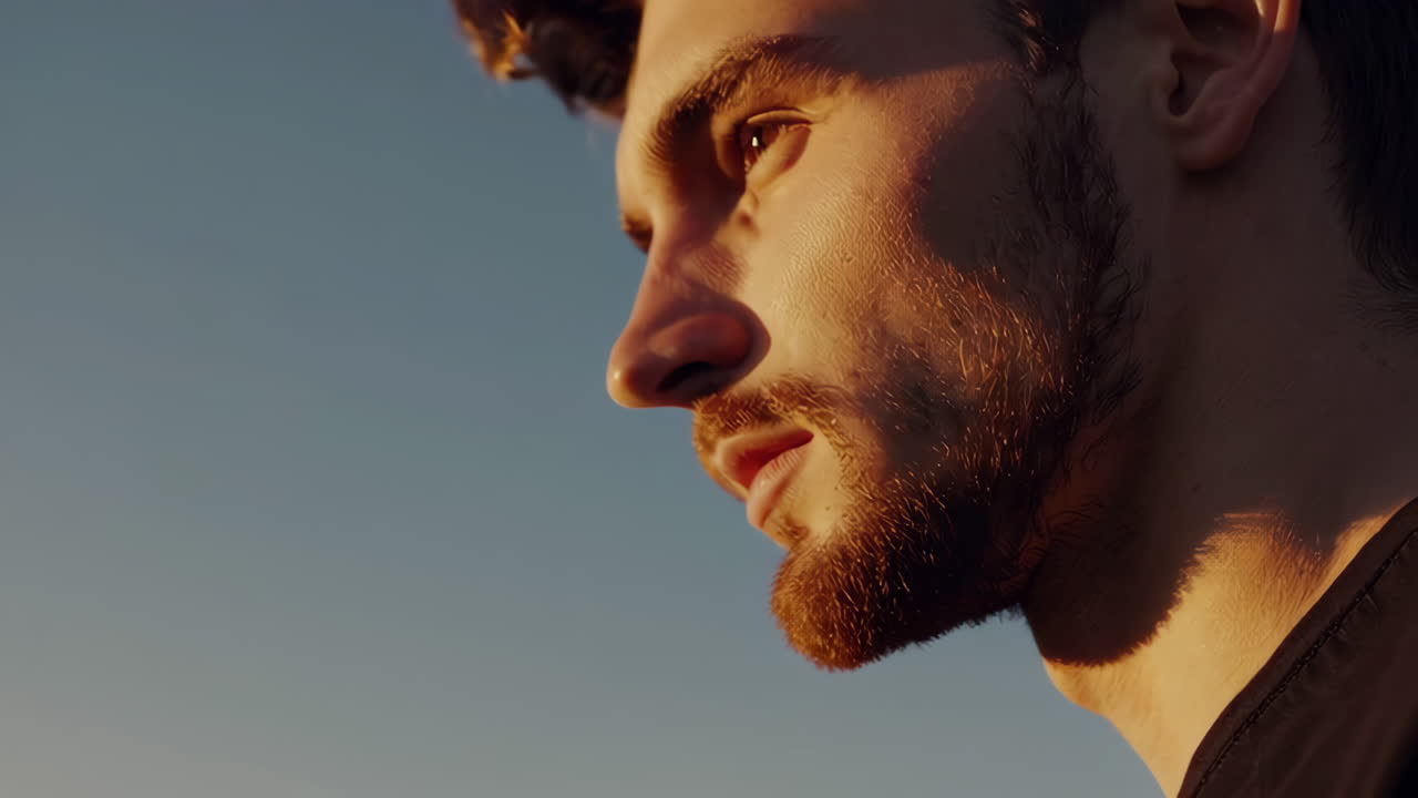 Man Watching a Horse Run at Sunset