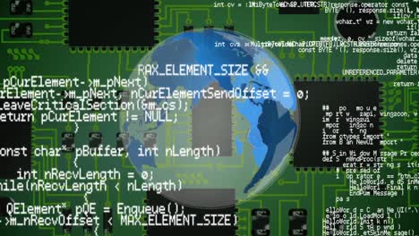 digital globe on a circuit board