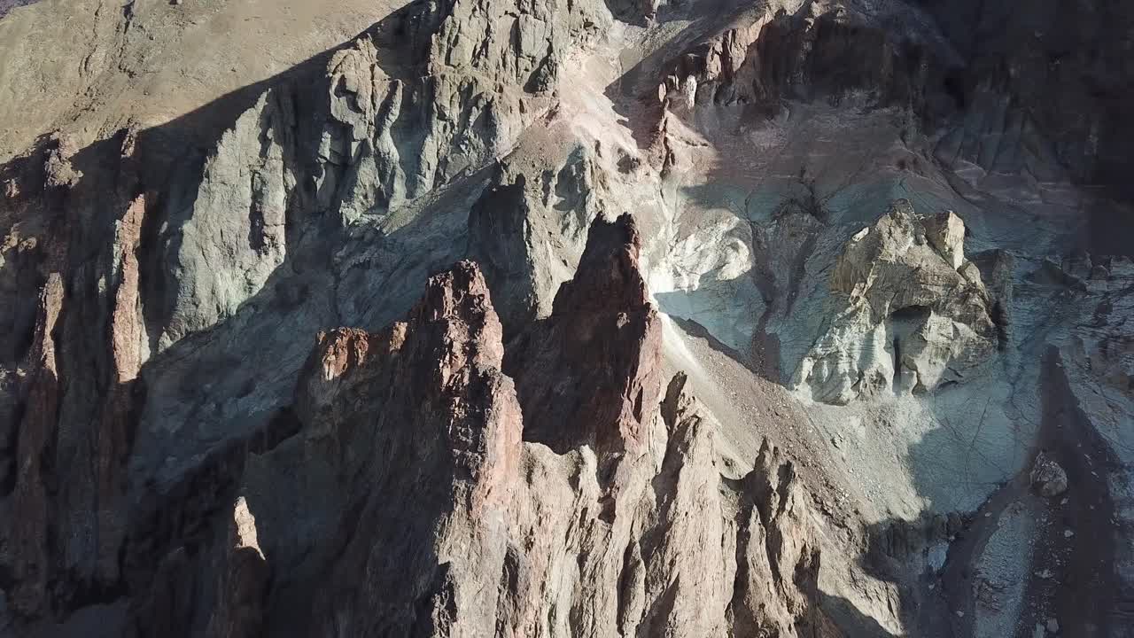 Natural Rock Formation Sculptures in Aysen Region, Chile. Pull Back Drone Aerial View