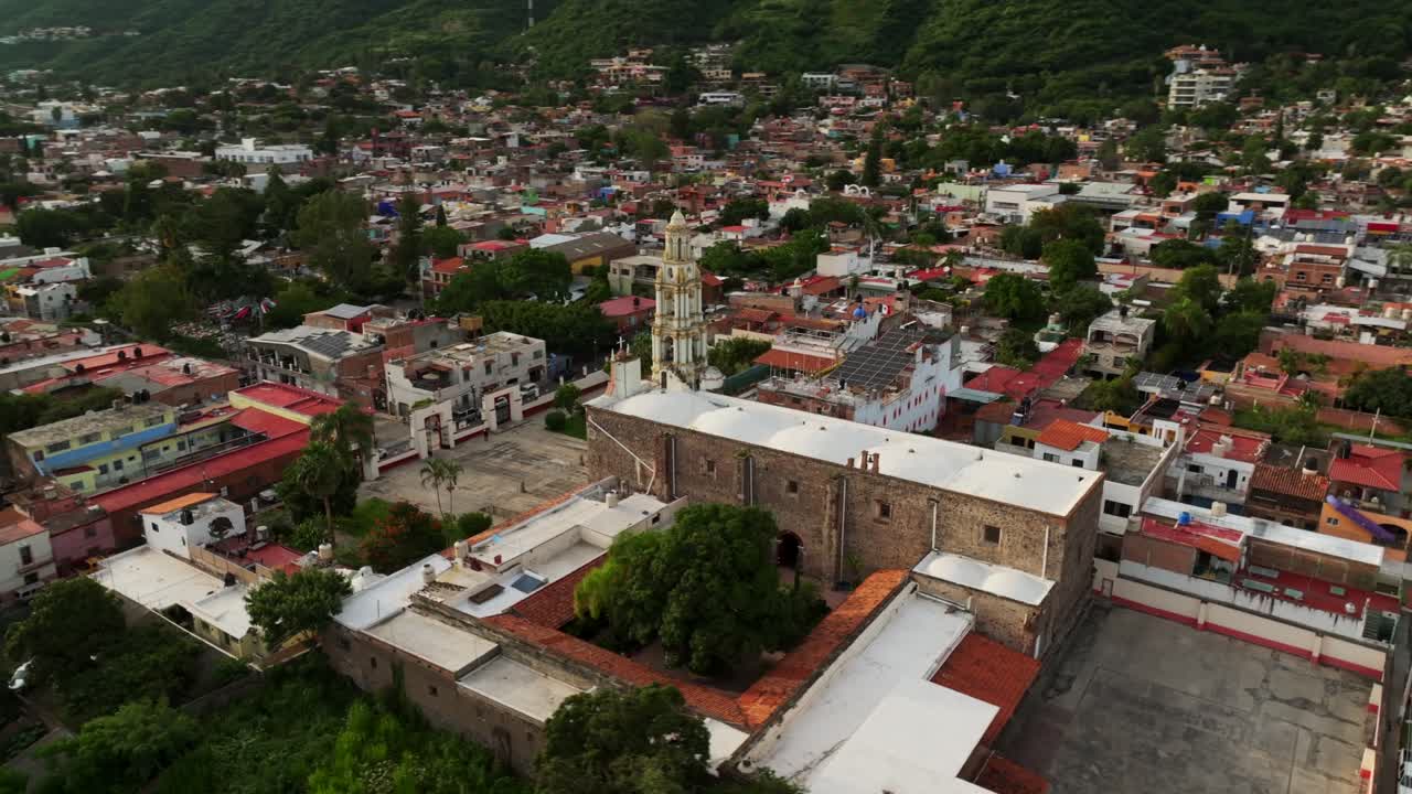 Aerial View of a Historic Town in Mexico
