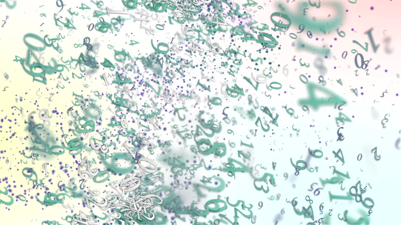 혼란스러운 움직이는 글자에서 추상적인 구성 4k