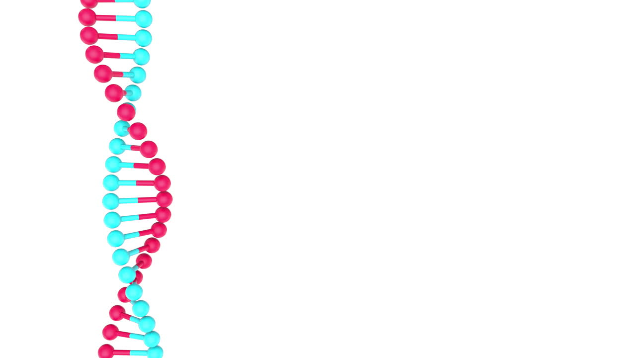 molécula de adn de girar verticalmente sobre fondo blanco