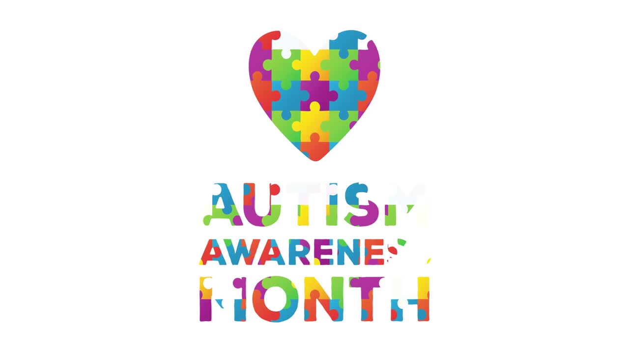 video generado digitalmente de con elementos de rompecabezas que forman texto del mes de concienciación sobre el autismo contra el blanco