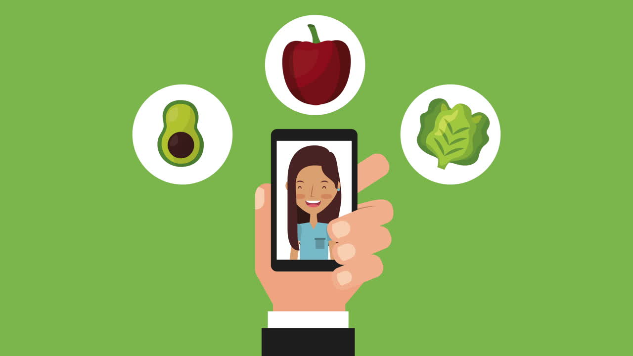 médica profesional con animación de estilo de vida saludable