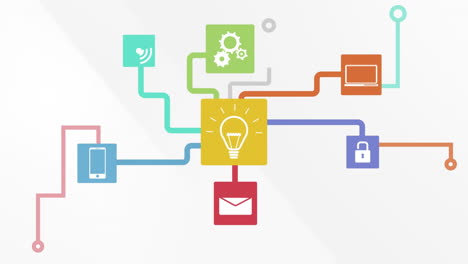 Animation-Von-Datenverarbeitungs--Und-Mediensymbolen-Auf-Weißem-Hintergrund