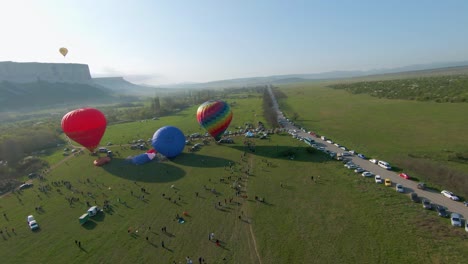 hot air balloon festival aerial view