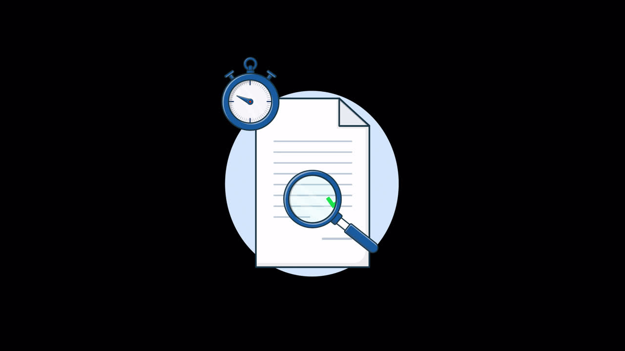 Illustrazione animata di revisione e verifica di documenti
