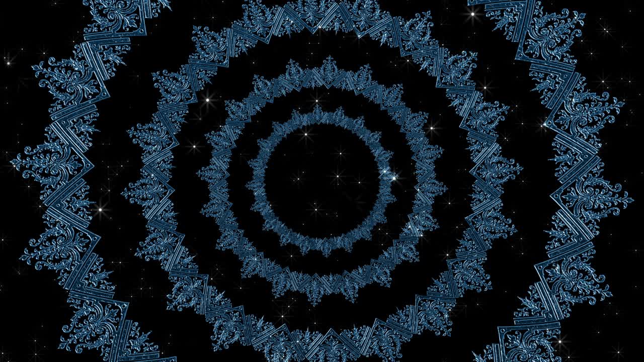 ornamento de invierno. un túnel de anillos giratorios. vidrio de colores.