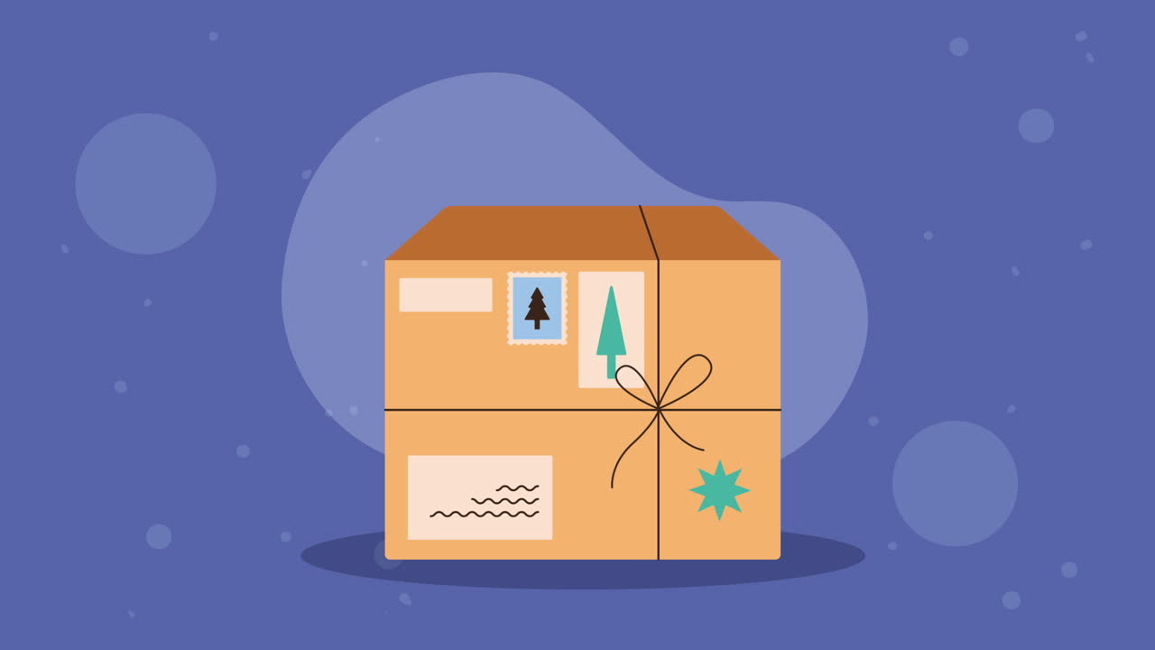 배달 상자 포장 애니메이션