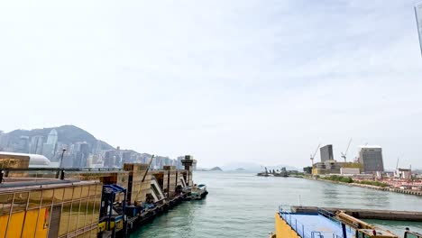 panoramic view of hong kong's skyline and harbor