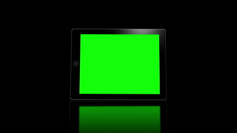 Media-device-screens-showing-green-screen