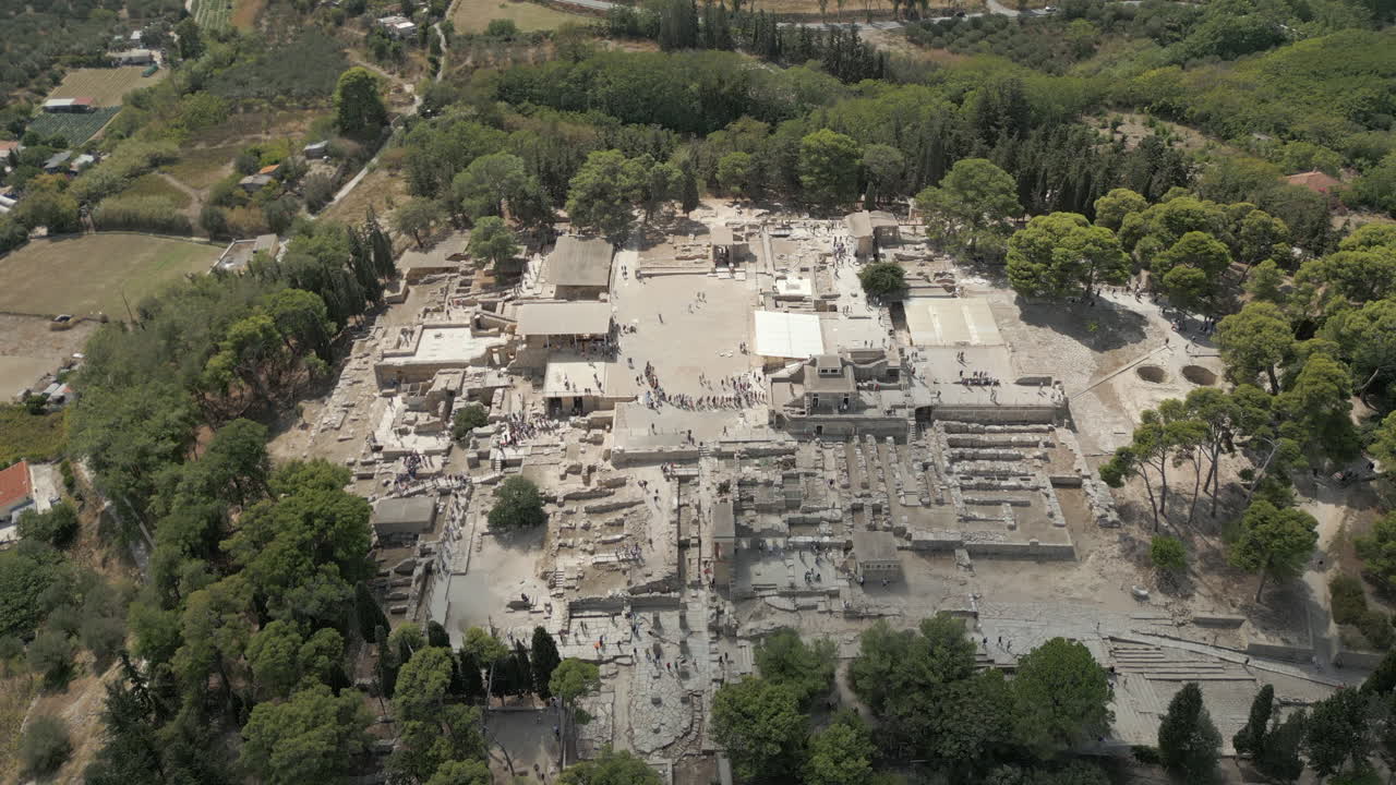 고대 크노소스 유적, 그리스 크레타 섬, 고각 트랙 포워드 4k 60fps