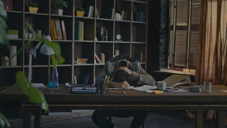 tired businessman in the office