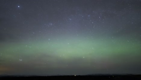 amazing view of aurora borealis in night starry sky