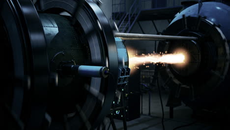 rocket propulsion system in a laboratory during an engineering experiment