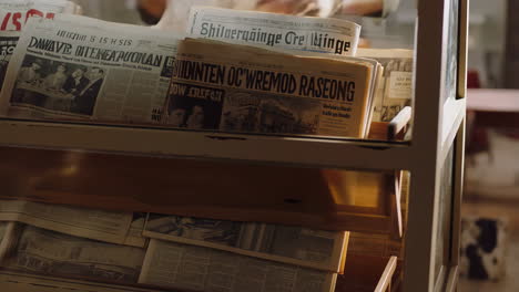stack of old newspapers