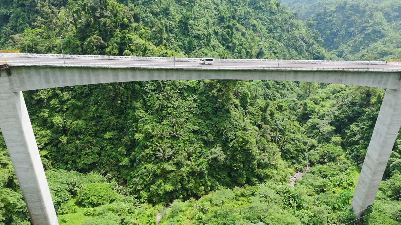 Daylight Panorama of Agas-Agas Prestressed Concrete Bridge Over Agas Gorge in the Philippines