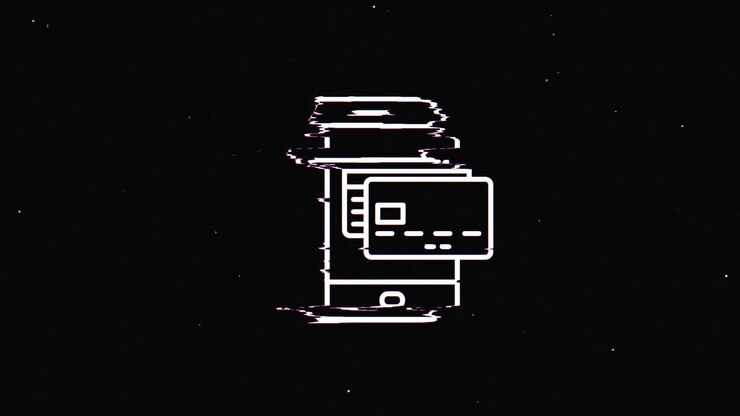 Símbolo holográfico HUD de línea de negocios y finanzas en pantalla de televisión digital antigua, animación de glitch en bucle continuo. Corazones. Dinámico, retro y alegre. Metraje de video colorido y vintage