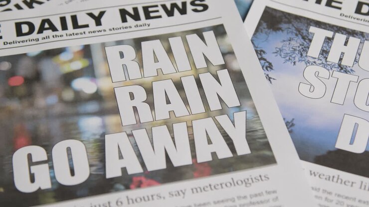 Newspaper Headline Discussing Extreme Weather Conditions And Global Warming Crisis 1