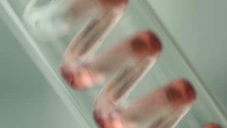 Close-up of a glass spiral tube