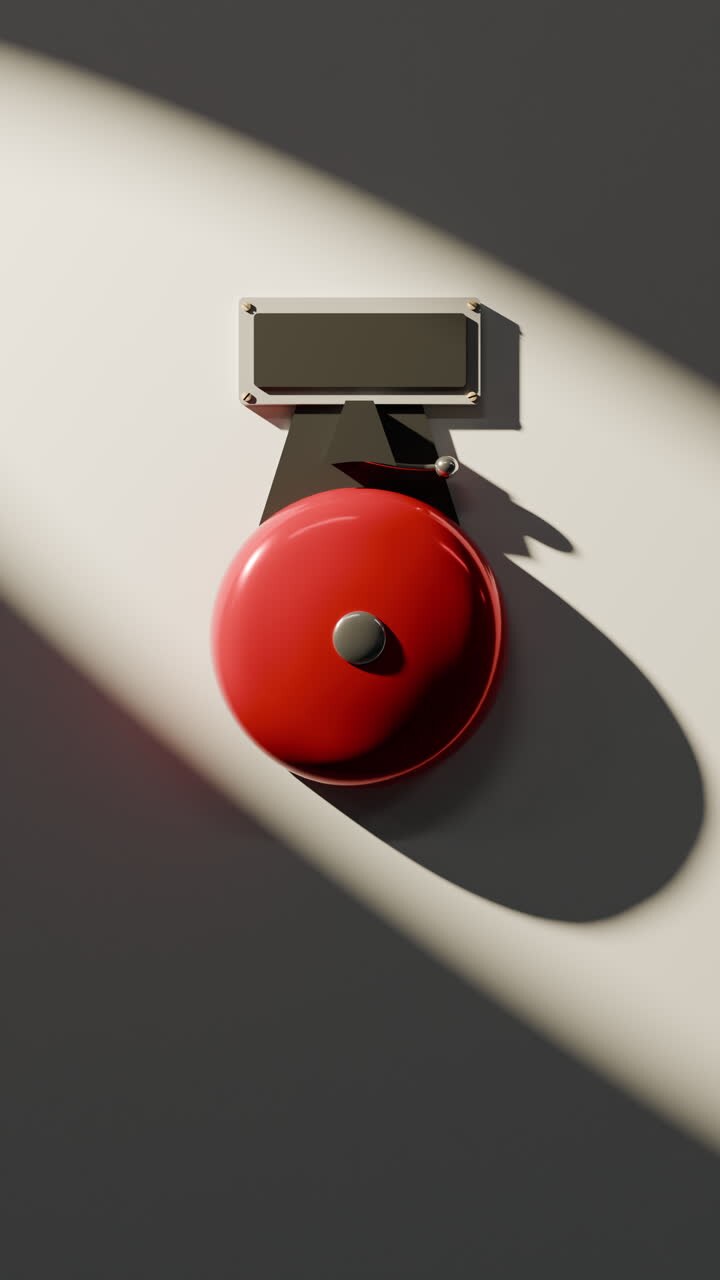 Red Ringing Bell On The Wall For Back To School Concept Period