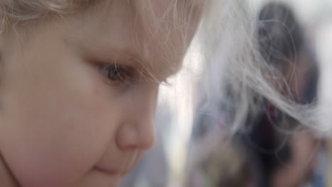 close-up profile of a child