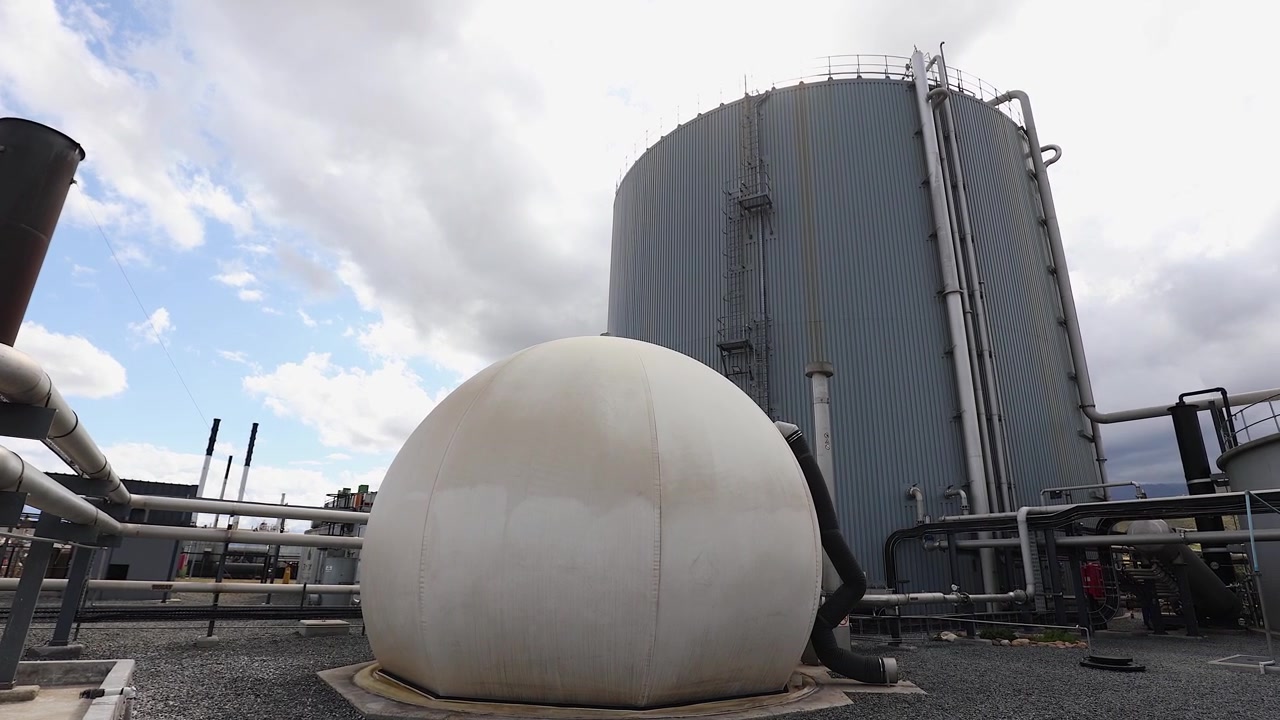 Serbatoio di stoccaggio del gas a membrana flessibile per la produzione commerciale di biogas