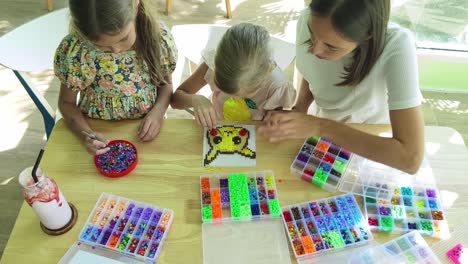 family crafting fun: kids beading pokemon