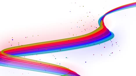 líneas onduladas multicolores o cinta de hermosas rayas vuelan en el aire, suavemente oscilación y onda en fondo blanco. 3d abstracto bucleado fondo creativo 4k con luma mate.