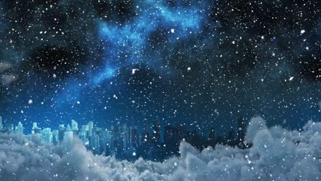 winter scenery at night