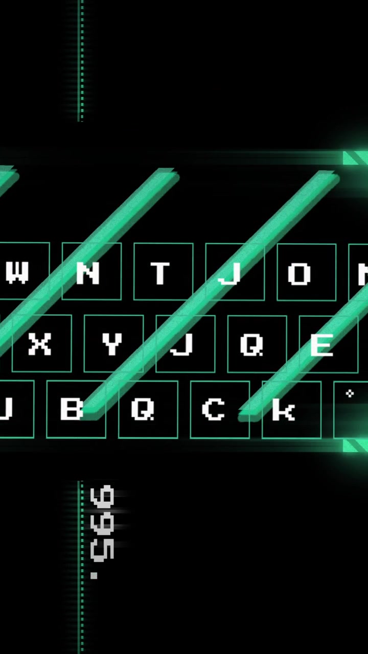 Animation of digital data processing over dark background