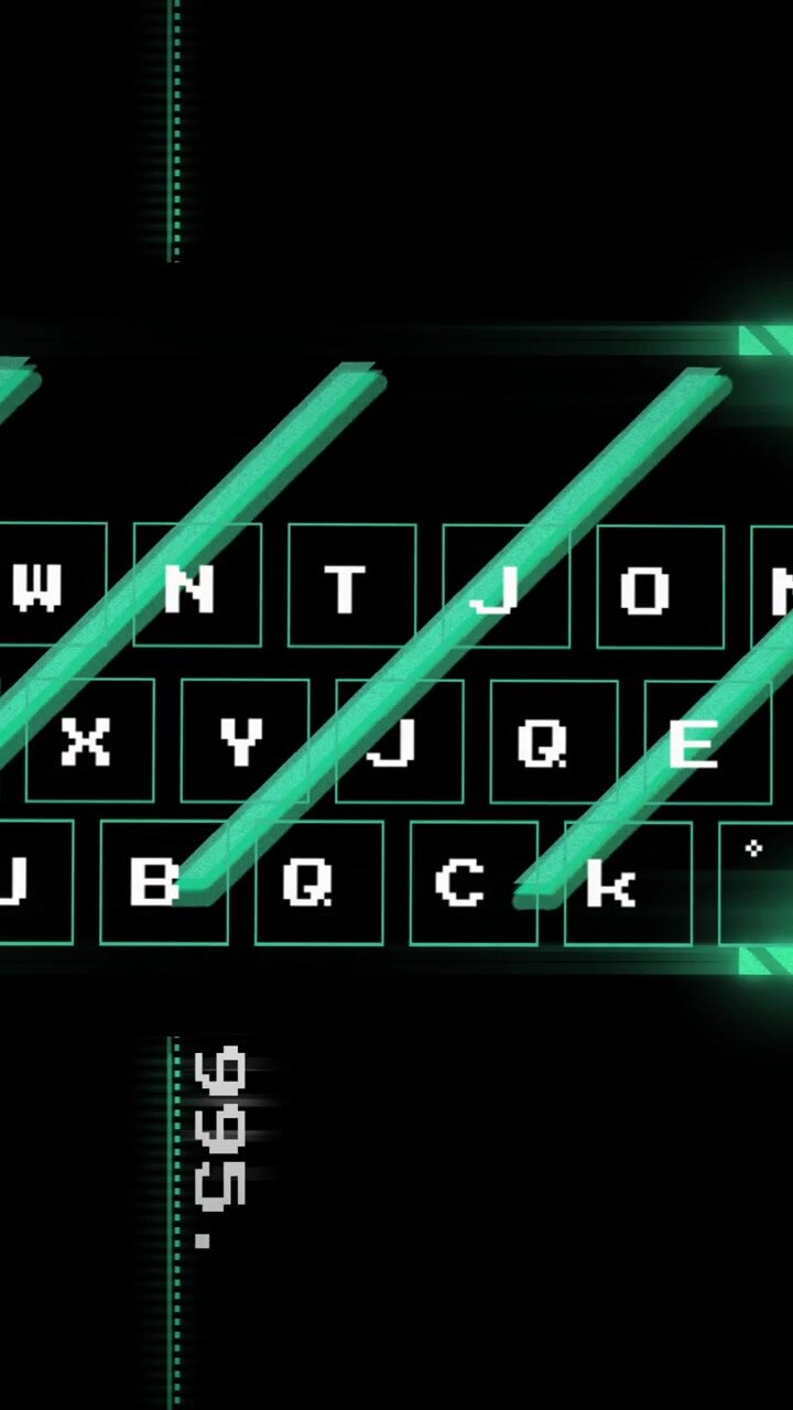 Animation of digital data processing over dark background