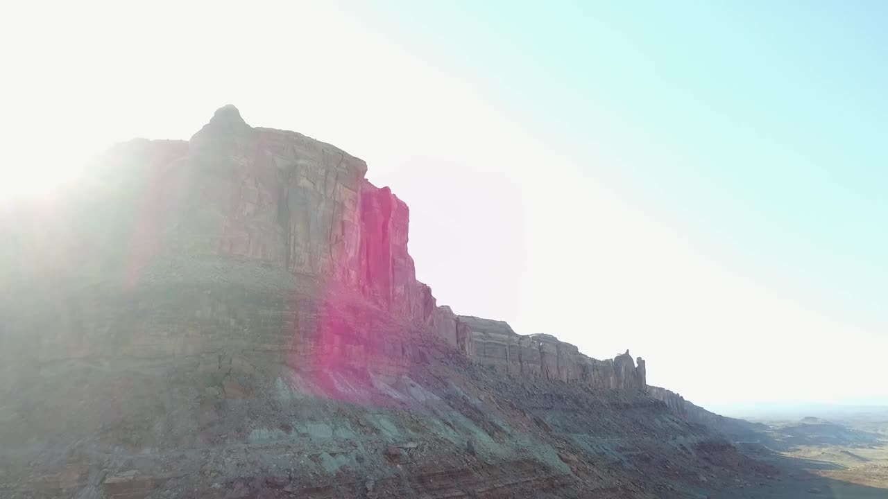 Utah rock formations solar flare