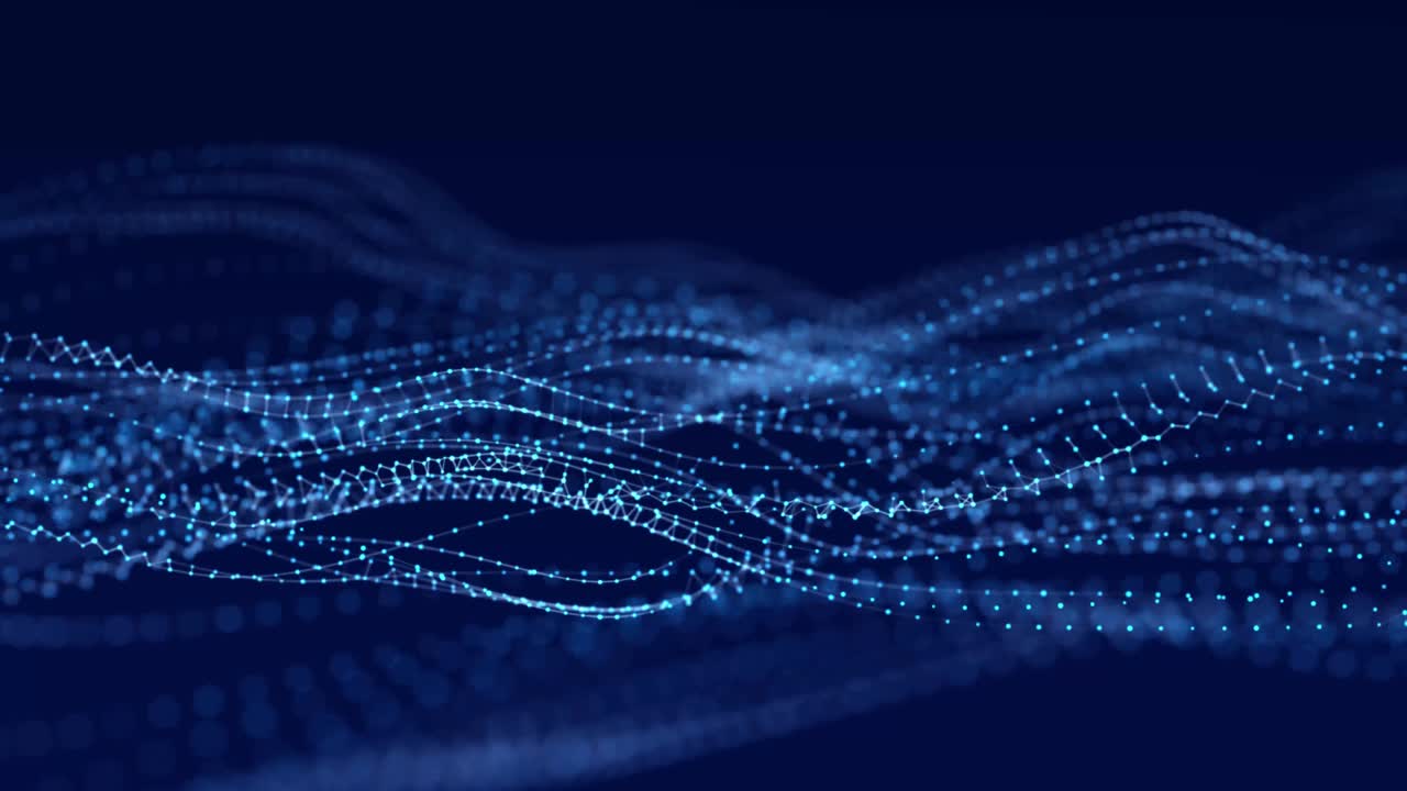 Abstract digital wave. Blue circular shape on the background. Futuristic point wave. Big data. 3D rendering. Internet and technology