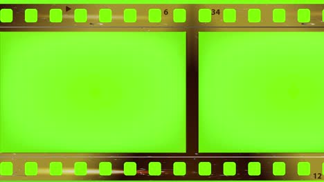 pantallas verdes con ranuras o tiras de película negativa perforadas, superficie de fuga de luz