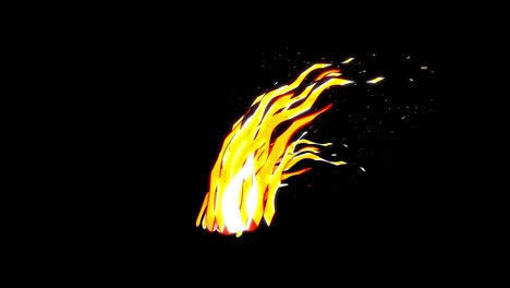 fire 2d fx animation with alpha channel.cartoon fire frame by frame.stylized fire animate.looped flame video stock