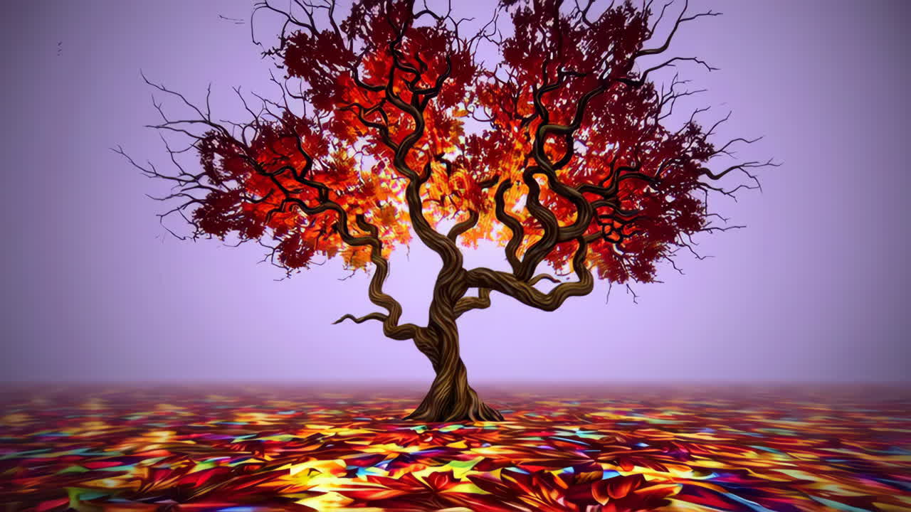Vibrant Fantasy Autumn Tree