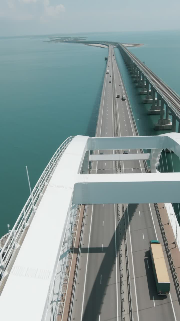 푸른 물 위의 긴 다리