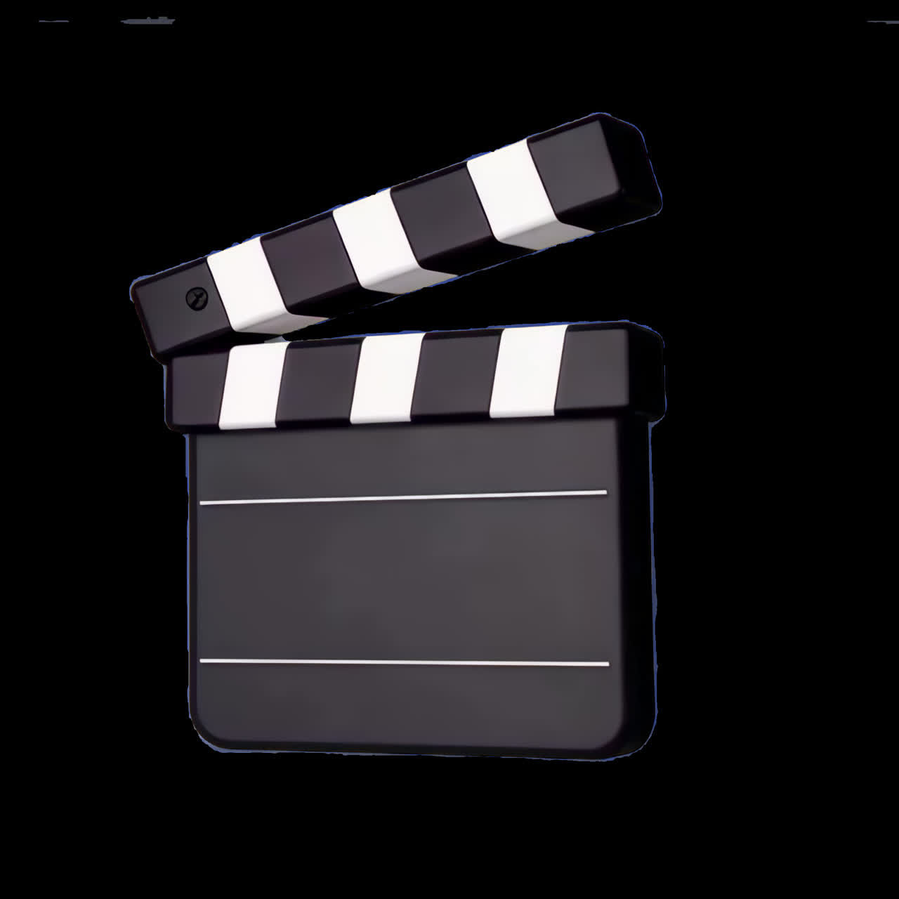 Animación de claqueta de cine Classic aislada como recurso, vídeo 4K transparente, canal alfa, ProRes 4444