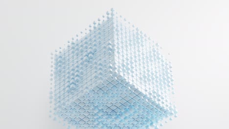 forma de cubo abstracta, geometría del cubo, representación en 3d.