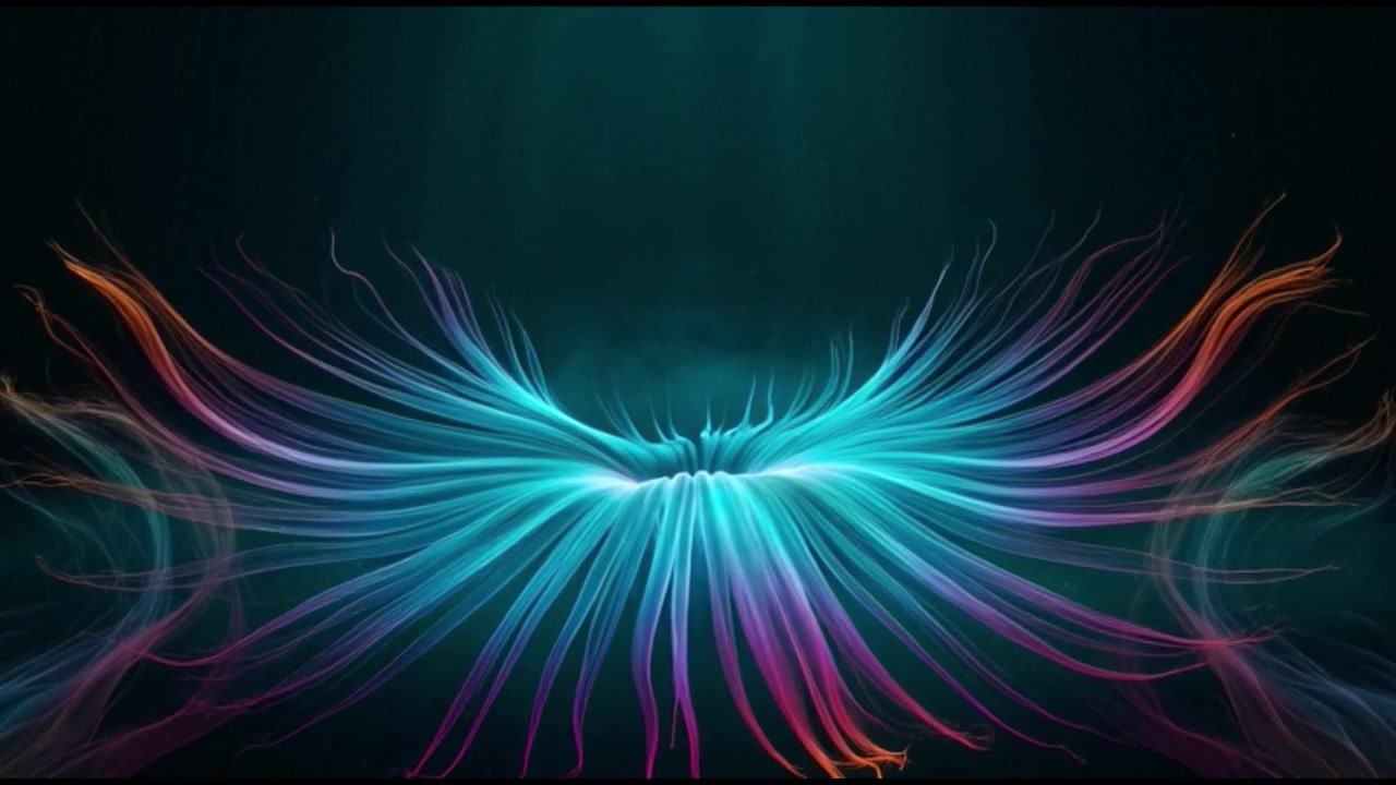 Abstract Glowing Colorful Fiber Optic Flower Blooming Animation
