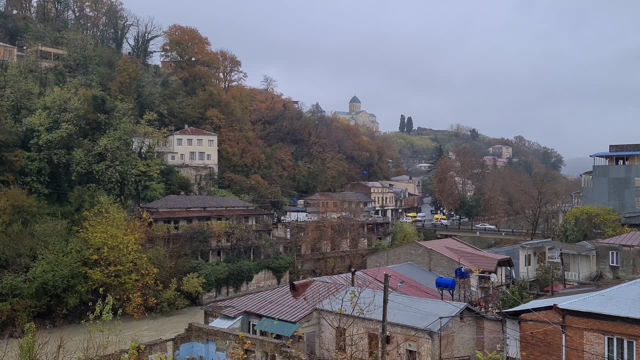Foggy Autumn Day in Tbilisi, Georgia
