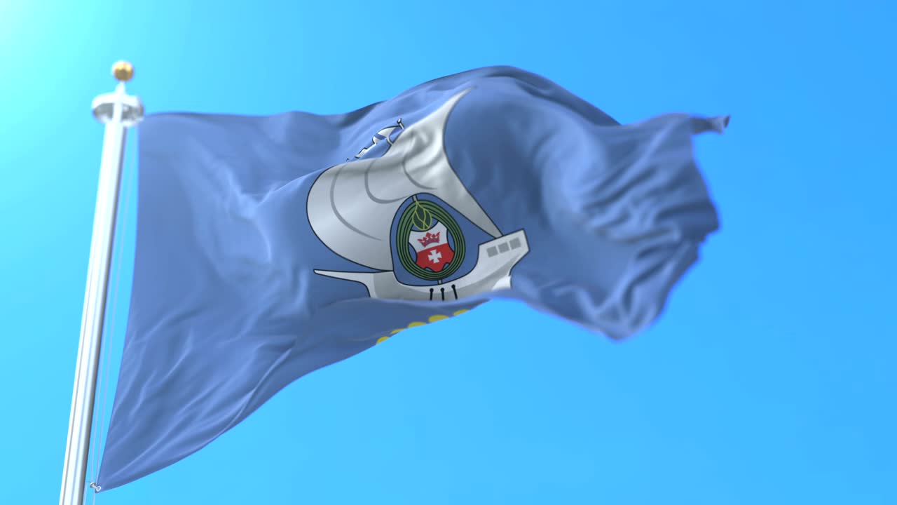 bandera de la ciudad y centro administrativo de kaliningrado, rusia.