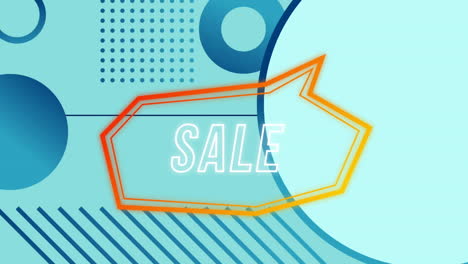 animación del texto de venta en la burbuja de habla retro
