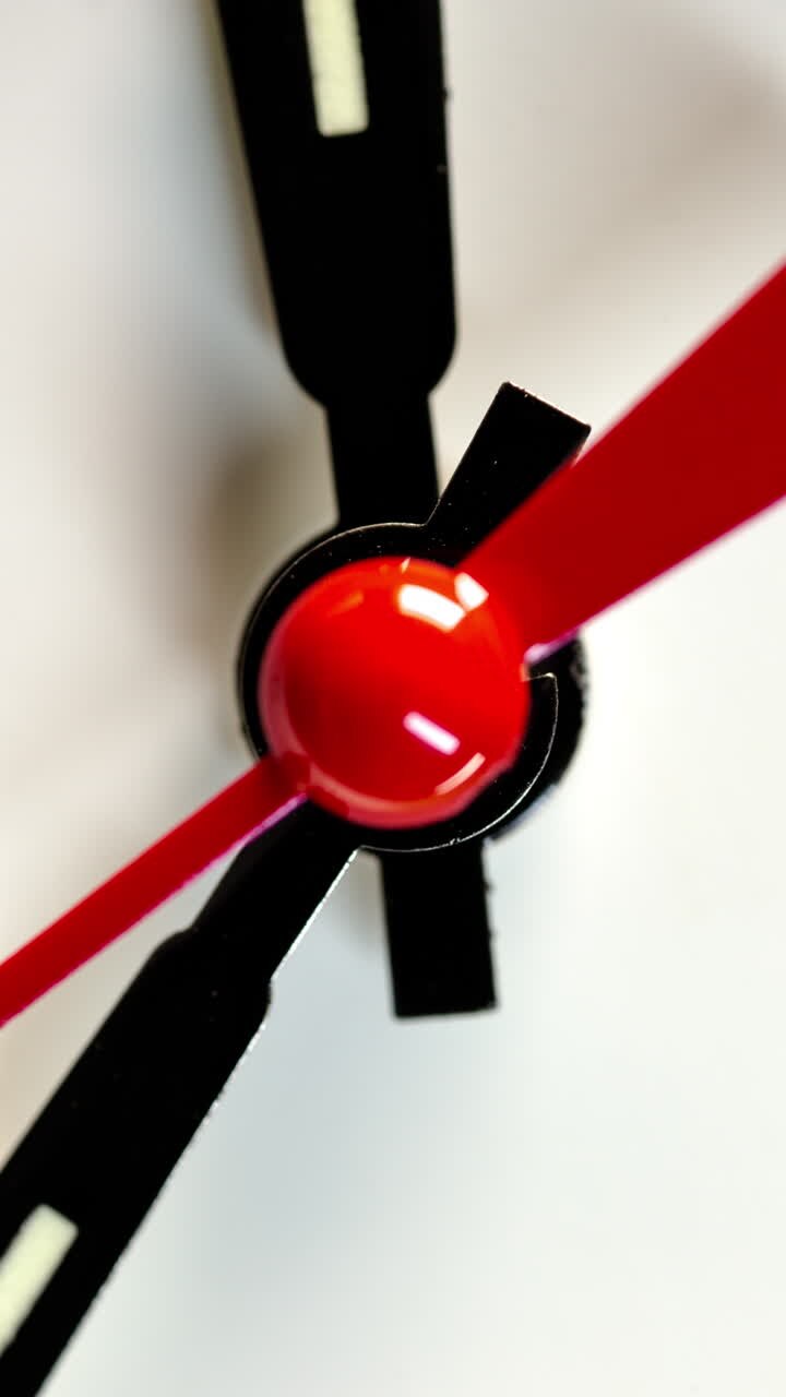 closeup of analogue clock face in vertical